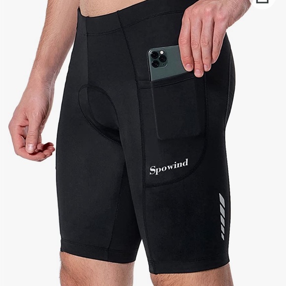 SPOWIND Men’s Padded Cycling Shorts w/ Side Pockets - Picture 2 of 10